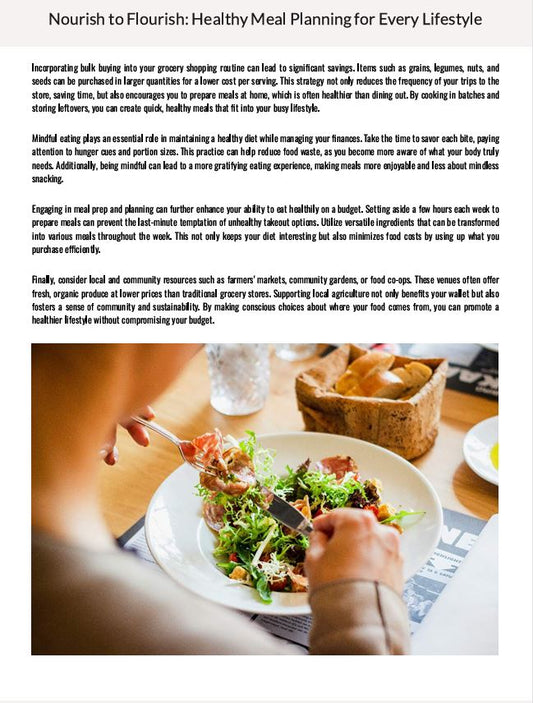 Nourish To Flourish Healthy Meal Planning For Every Lifestyle